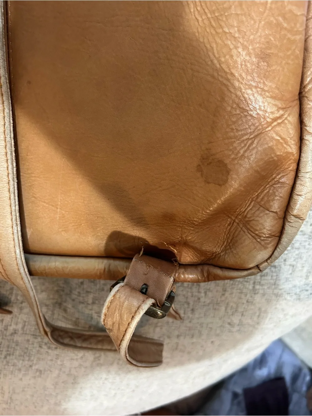 Leather Men's Backpack Tan Made in Columbia Soft